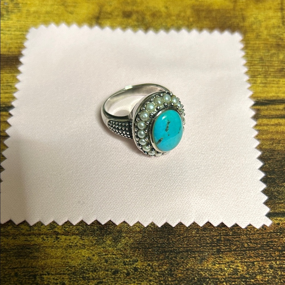 Turquoise and Silver Women's Ring